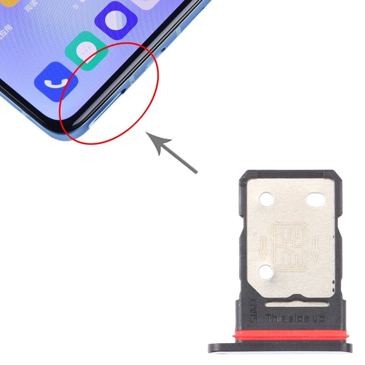 Für OnePlus 9 SIM + SIM Karten Card Tray Halter Adapter Lila Ersatz Reparatur