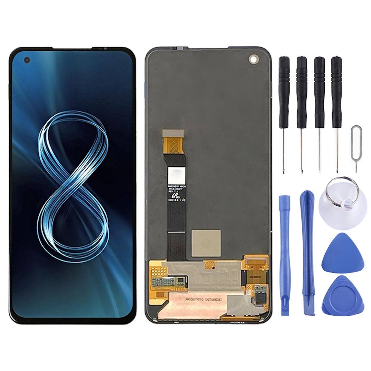 Für Asus Zenfone 8 ZS590KS-2A007EU I006D Display Full LCD ohne Rahmen Einheit Touch Reparatur Schwarz