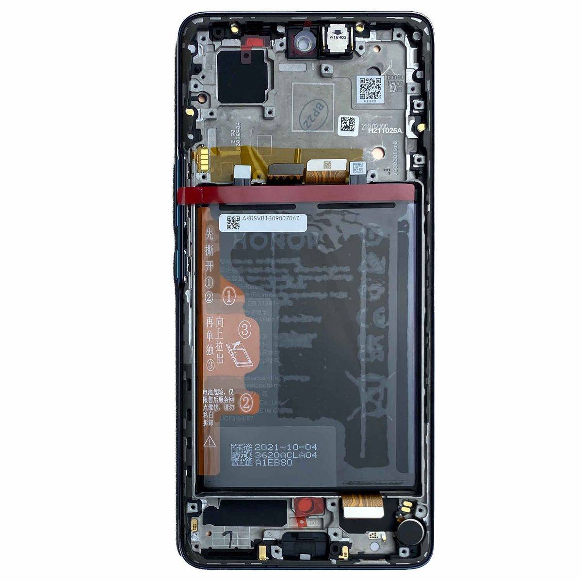 Für Honor 50 Display 02354GLW Full LCD mit Rahmen + Akku Einheit Reparatur Emerald Green / Grün