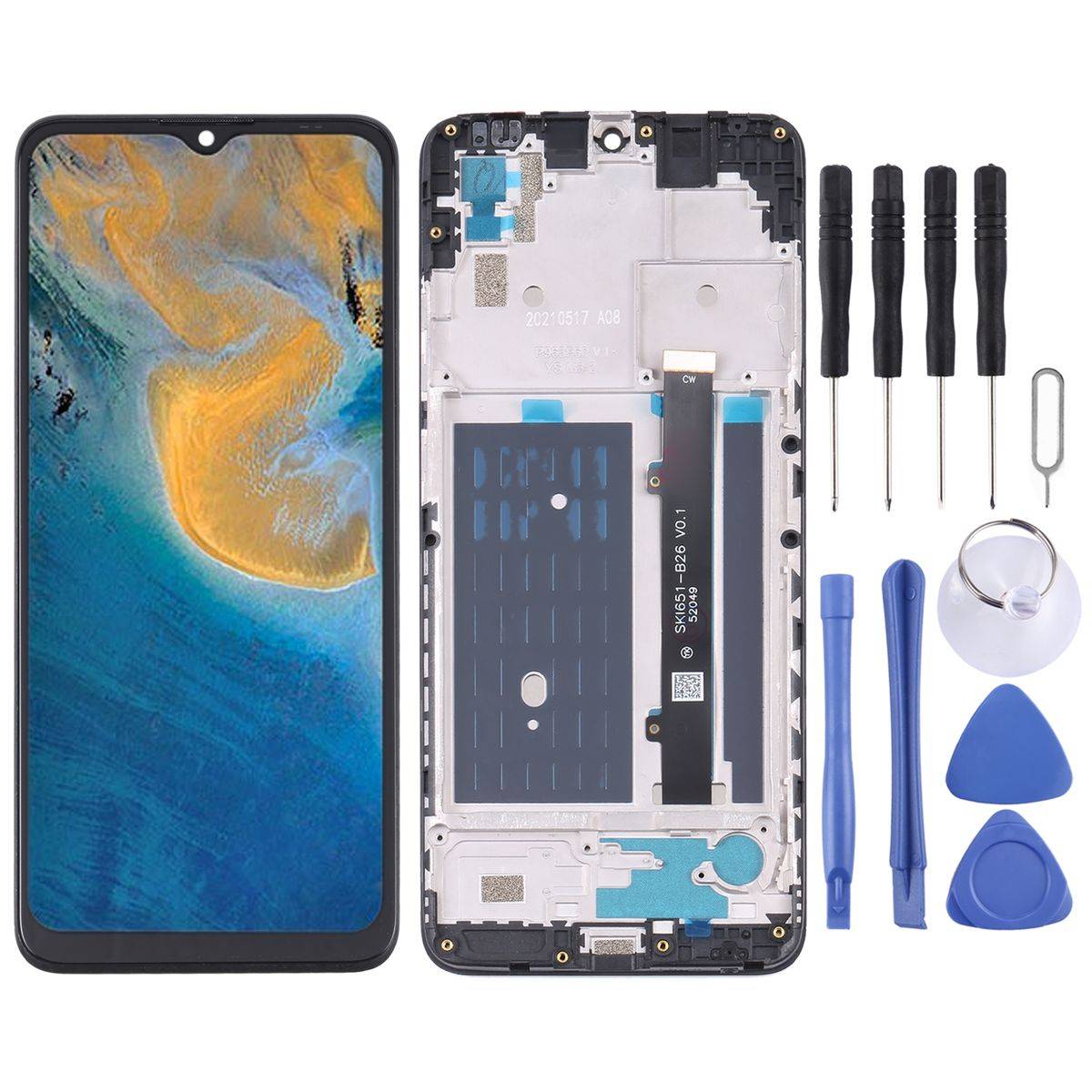 Für ZTE Blade A51 Display Full LCD Display mit Rahmen Schwarz Ersatzteil Reparatur