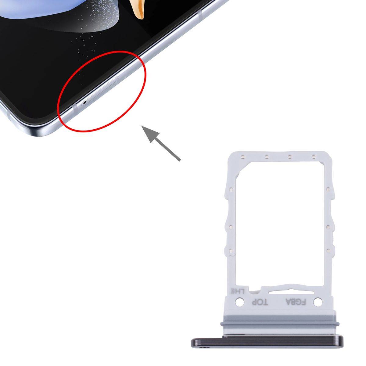 Für Samsung Galaxy Z Flip 4 5G SM-F721B Karten Halter Adapter Schwarz
