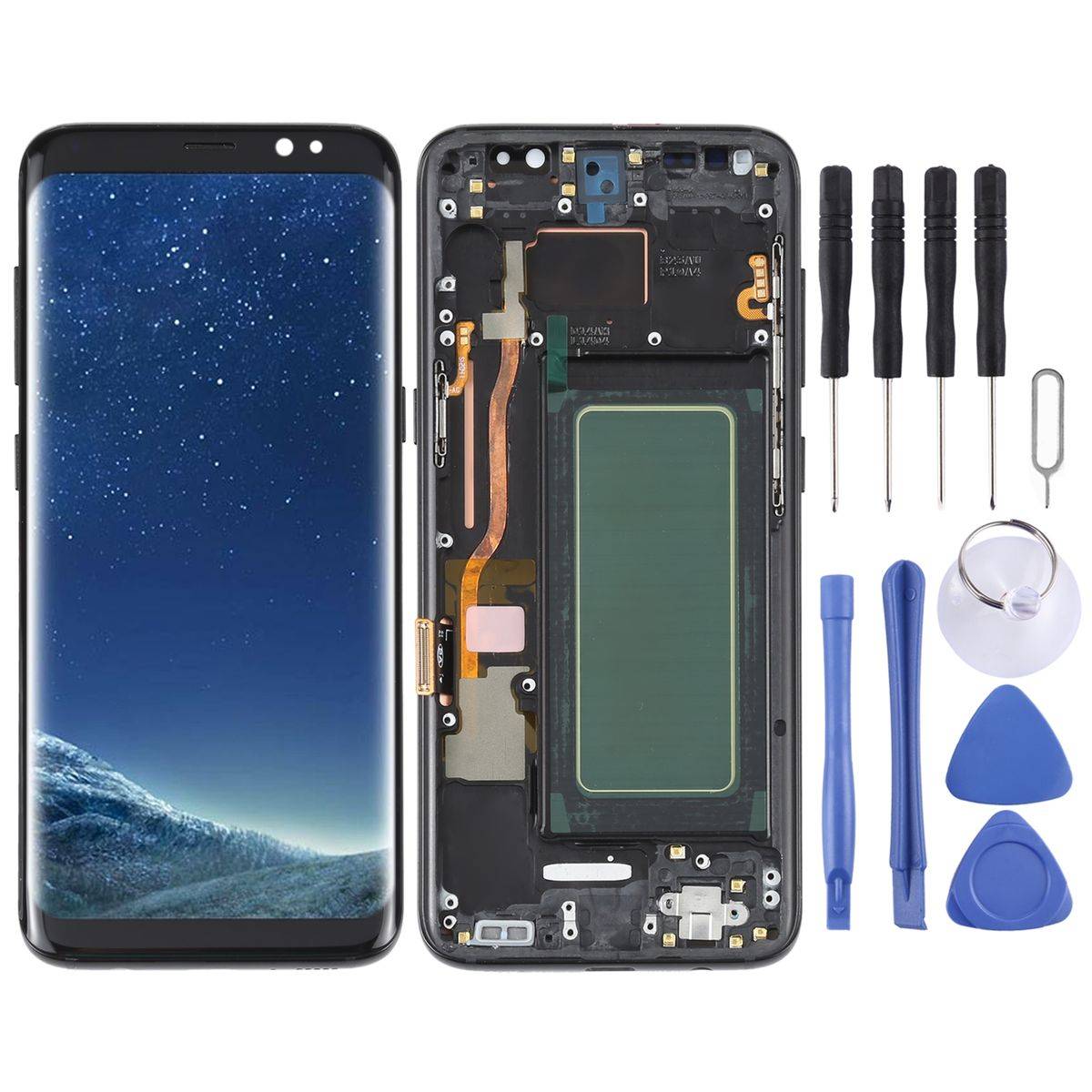 Für Samsung Galaxy S8 SM-G950 Display Full OLED LCD mit Rahmen Einheit Touch Ersatzteil Reparatur Schwarz