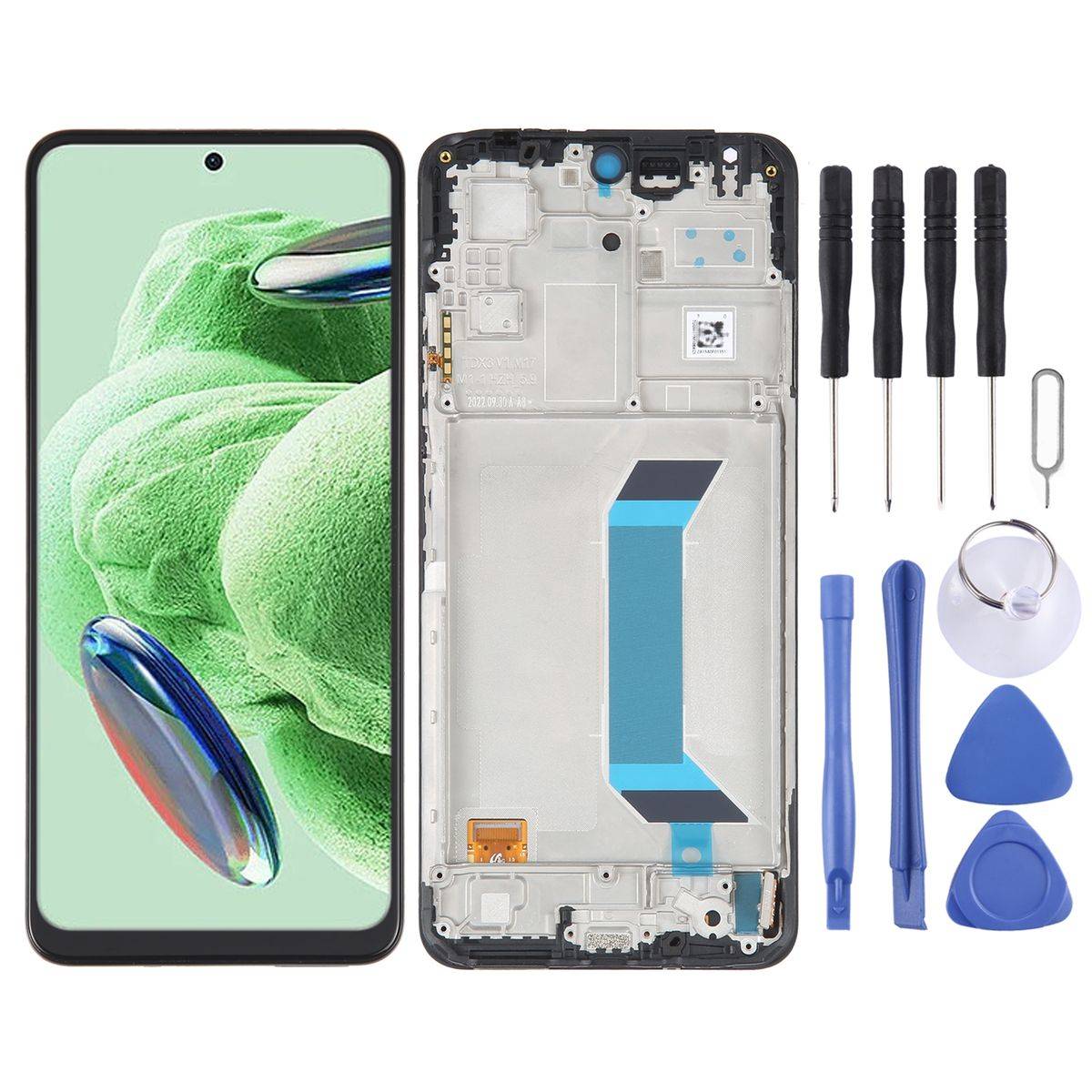 Für Xiaomi Poco X5 5G / Xiaomi Redmi Note 12 5G Display Full OLED mit Rahmen Schwarz Ersatzteil Reparatur
