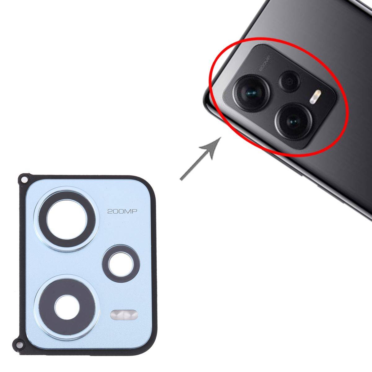 Back Rück Kamera Cam Linse für Xiaomi Redmi Note 12 Pro Plus Ersatzteil Reparatur Blau