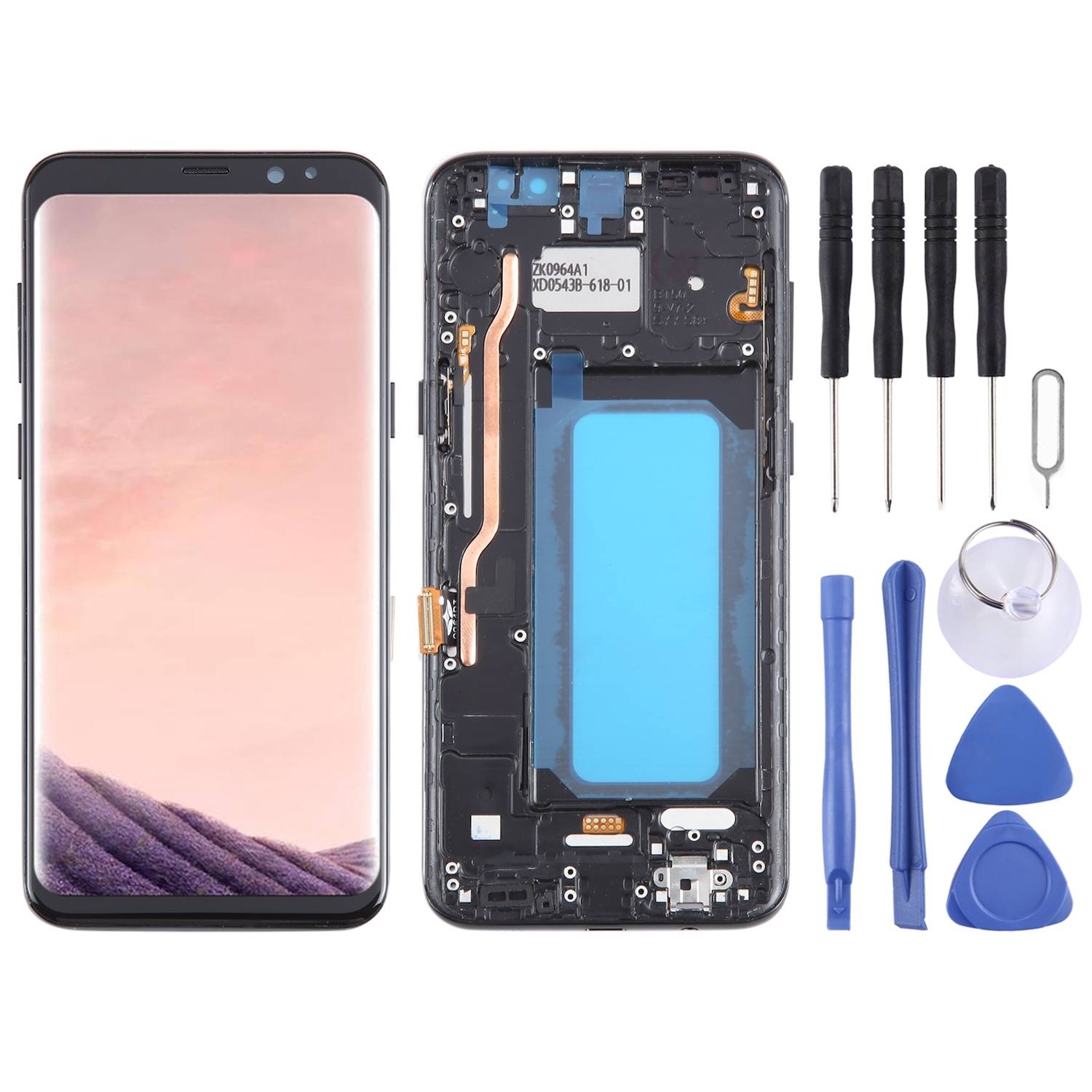 Für Samsung Galaxy S8+ Plus G955 Display Full TFT LCD mit Rahmen Einheit Touch Ersatzteil Reparatur (ohne Fingerprint)