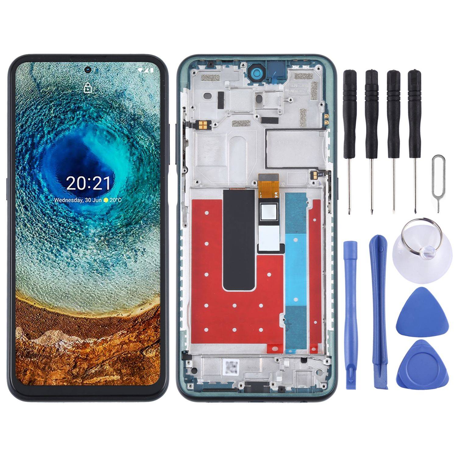 Für Nokia X10 TA-1350 TA-1332 Display Full TFT LCD mit Rahmen Einheit Touch Ersatzteil Reparatur Grün