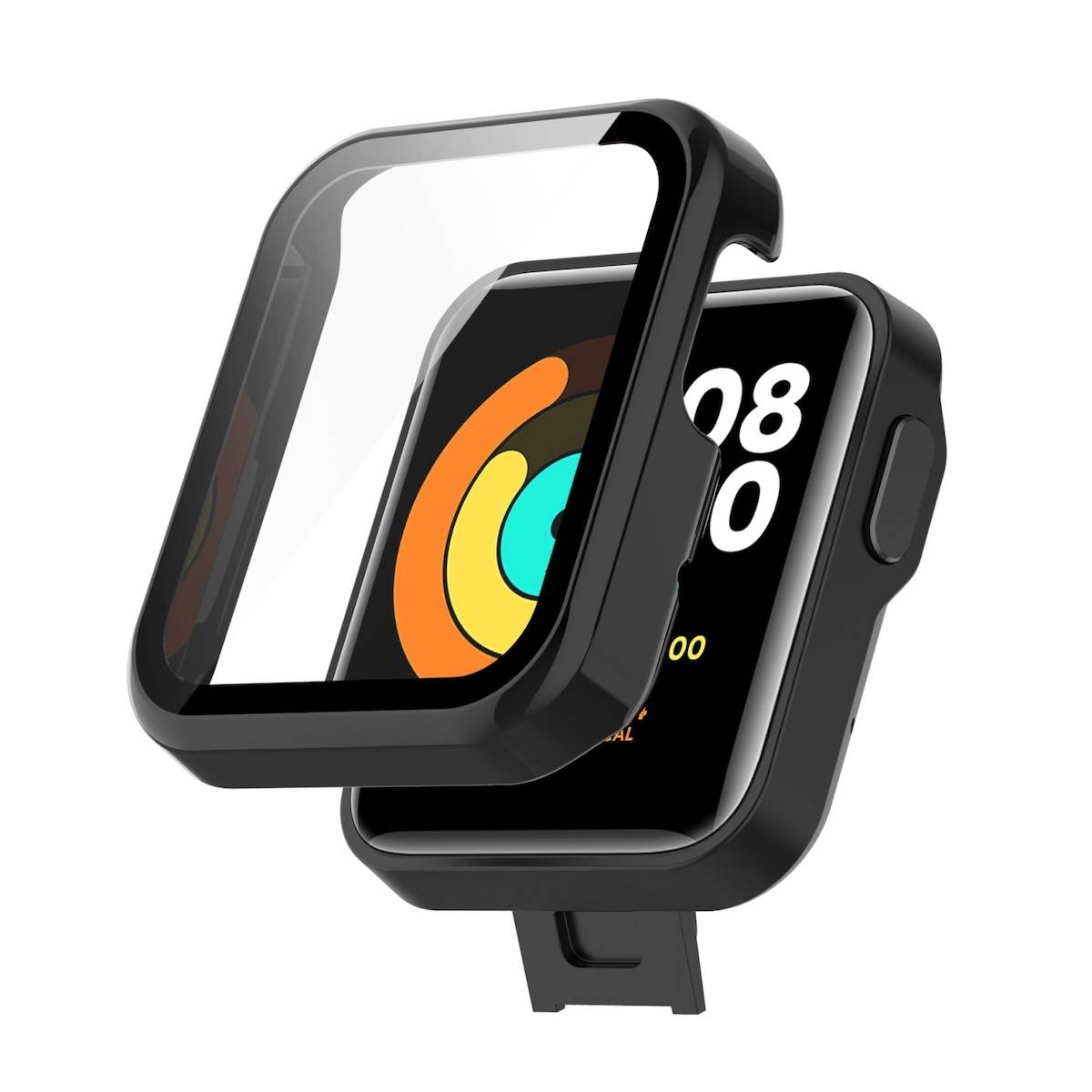 Für Xiaomi Mi Watch Lite Schutzhülle PC + Glas Schwarz Uhr Hülle Case