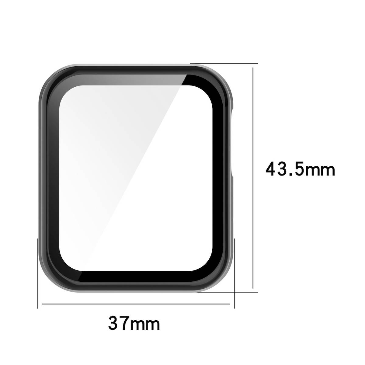Für Xiaomi Mi Watch Lite Schutzhülle PC + Glas Schwarz Uhr Hülle Case