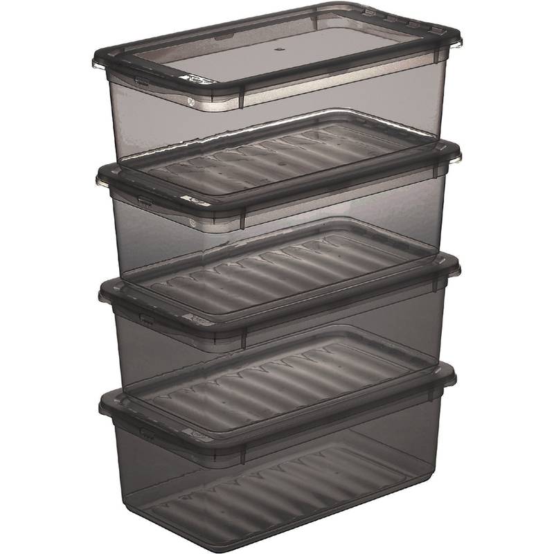 keeeper Aufbewahrungsboxen-Set "bea", 4x 5,6 L, crystal-grey