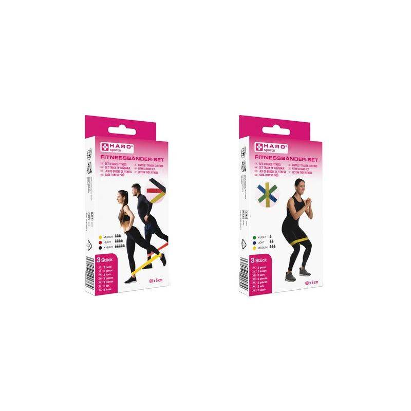 HARO Fitness-Bänder-Set, medium - stark, 3er-Set