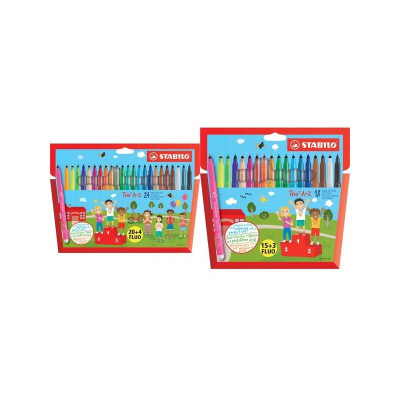 STABILO Fasermaler Trio A-Z, 24er Kartonetui, PACK SPECIAL