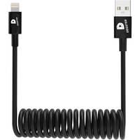 DEQSTER - Spiral Ladekabel Lightning auf USB-A (EDU-Verpackung), Sync- und Ladekabel mit Apple MFi Zertifizierung, flexi