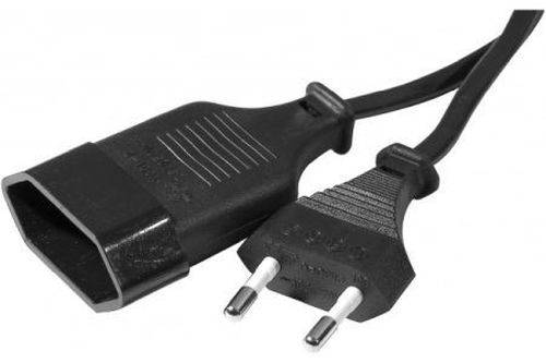 Netzverlängerungskabel, Eurostecker an Eurobuchse, schwarz, 1,8 m