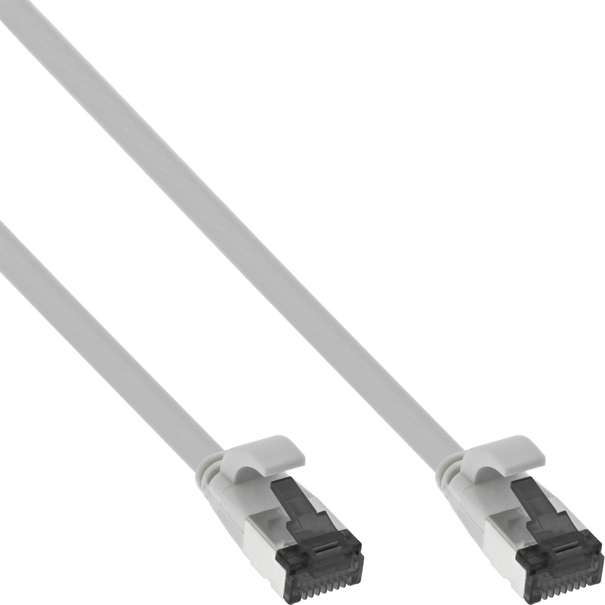 INLINE - Patchkabel flach - U/FTP - Cat.8.1 - TPE halogenfrei - grau - 3m