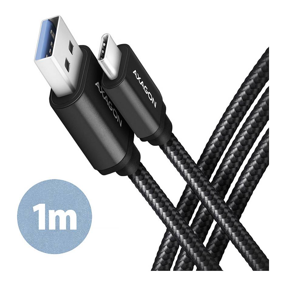 AXAGON BUCM3-AM10AB Kabel USB-C auf USB-A 3.2 Gen 1, schwarz - 1m & Adapter