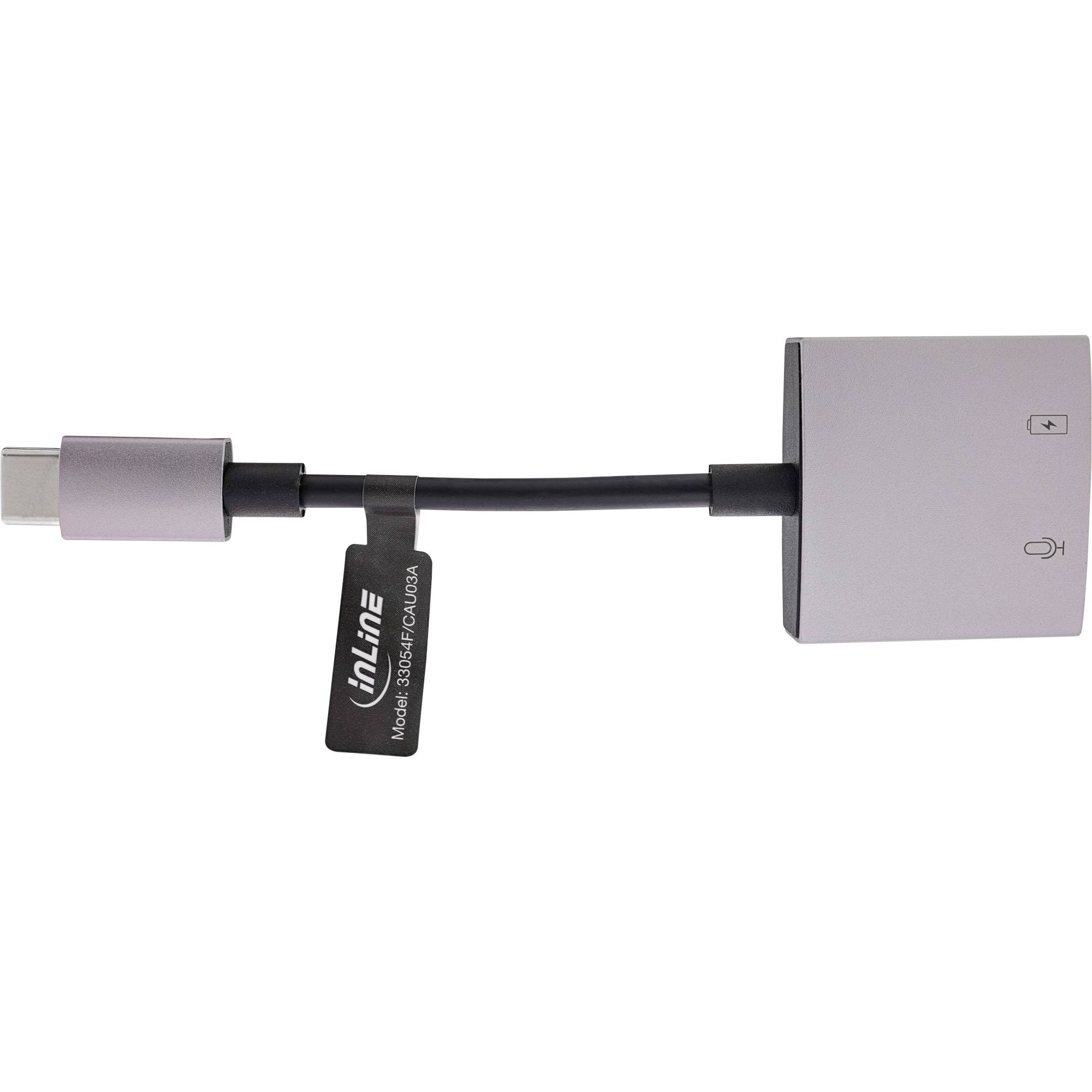 INLINE - USB-C Audio Adapterkabel - USB-C zu 3,5mm Buchse + PD 30W