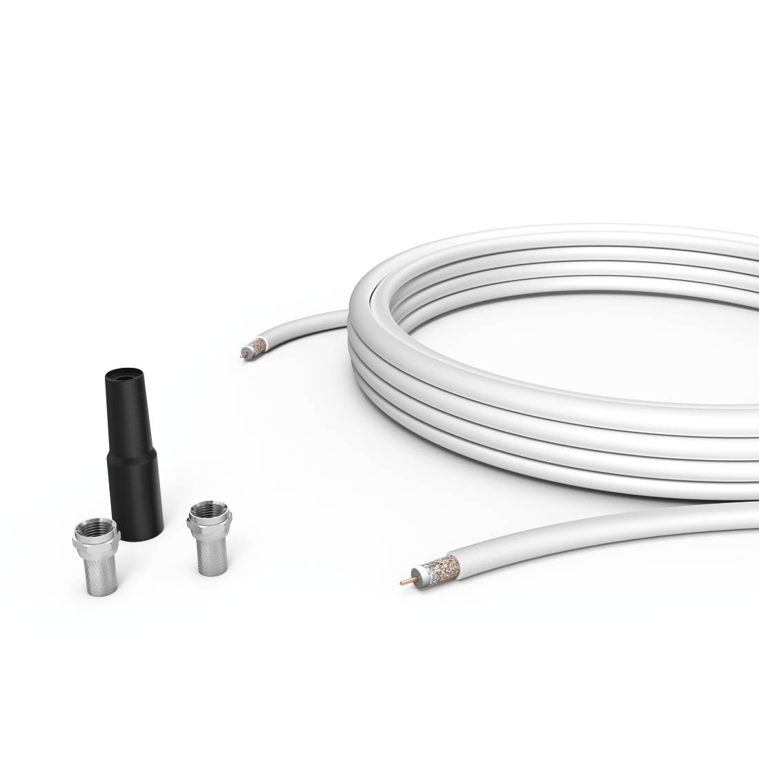 Hama 00179261 - 10 m - Koaxial - Koaxial - Schwarz - Metallisch - Weiß