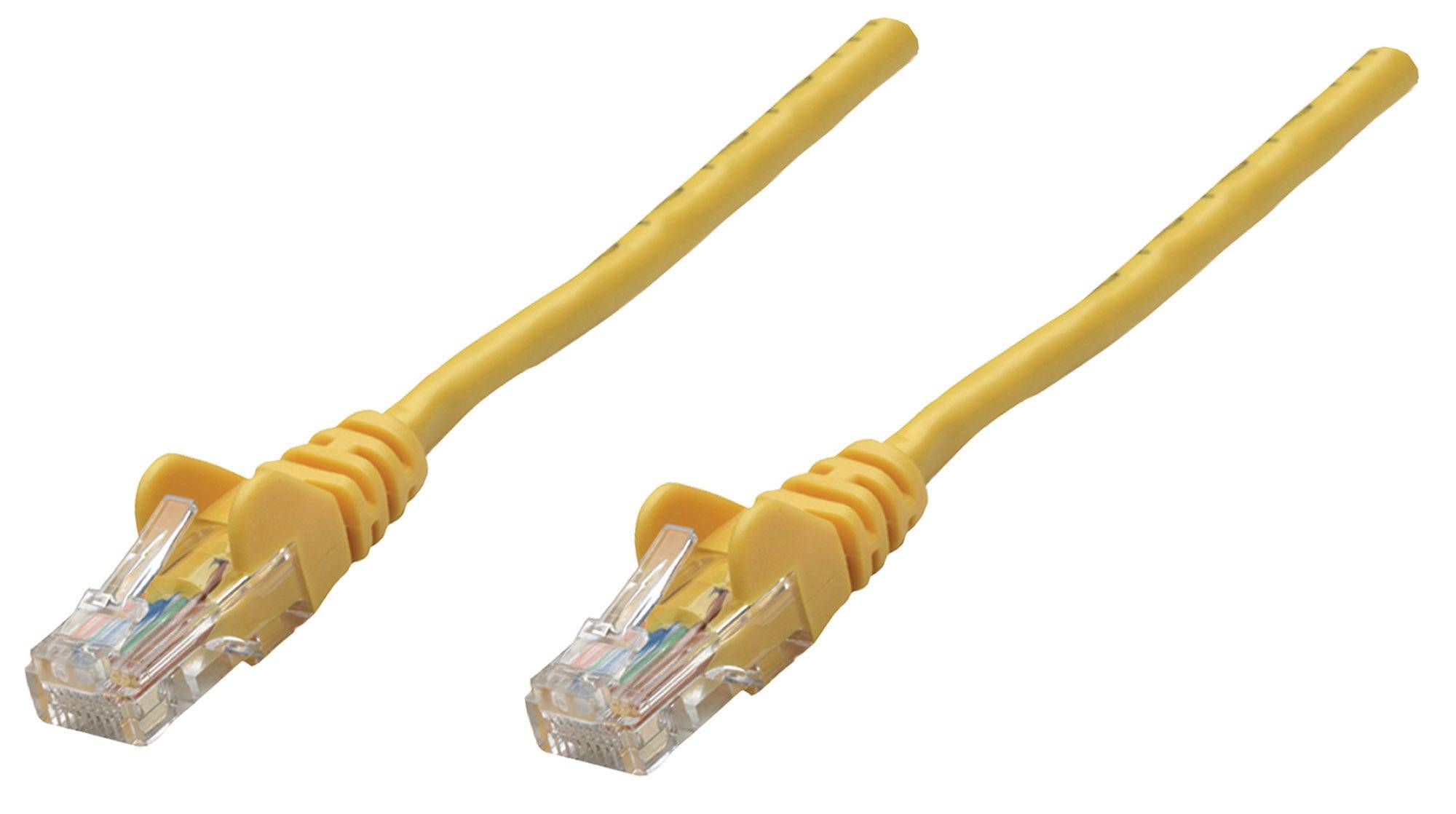 Intellinet Network Patch Cable, Cat6, 1m, Yellow, Copper, U/UTP, PVC, RJ45, Gold Plated Contacts, Snagless, Booted, Polybag - Patch-Kabel - RJ-45
