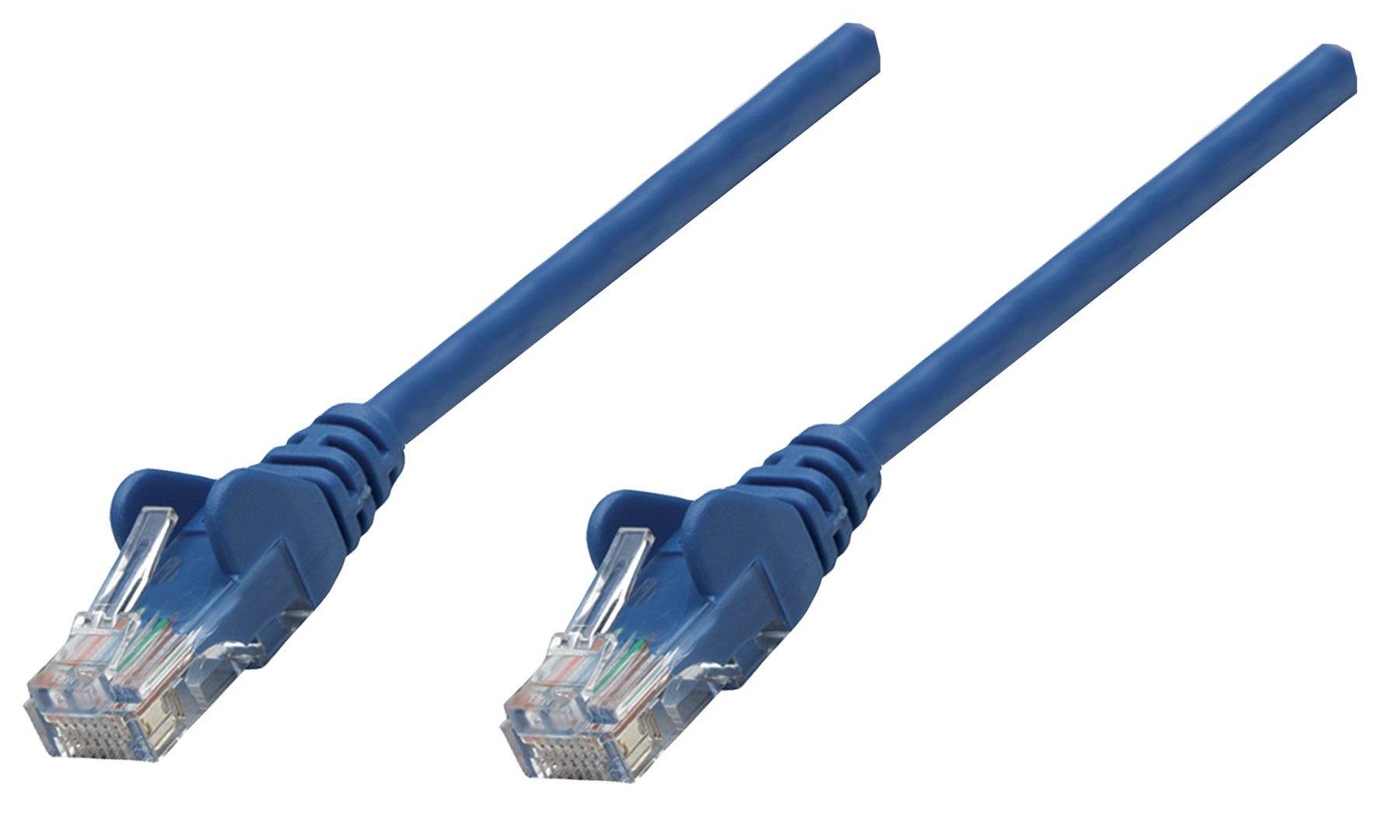 Intellinet Network Patch Cable, Cat6, 1m, Blue, Copper, U/UTP, PVC, RJ45, Gold Plated Contacts, Snagless, Booted, Polybag - Patch-Kabel - RJ-45 (M)