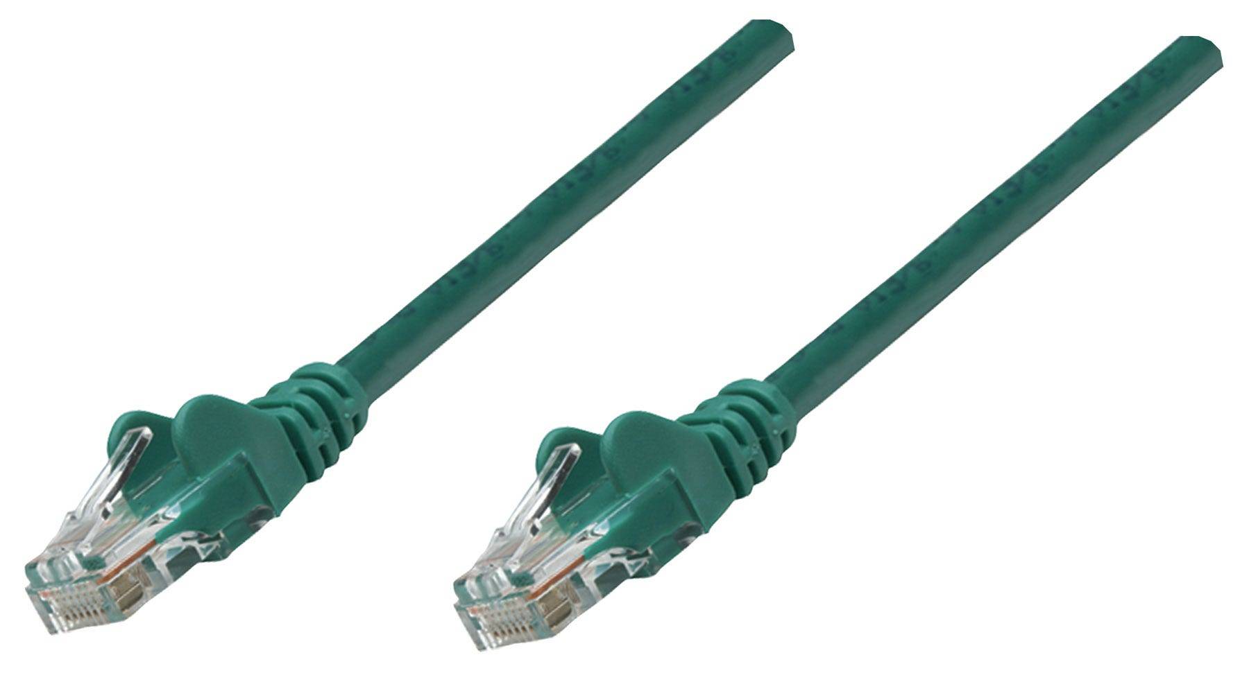 Intellinet Network Patch Cable, Cat6, 10m, Green, Copper, U/UTP, PVC, RJ45, Gold Plated Contacts, Snagless, Booted, Polybag - Patch-Kabel - RJ-45