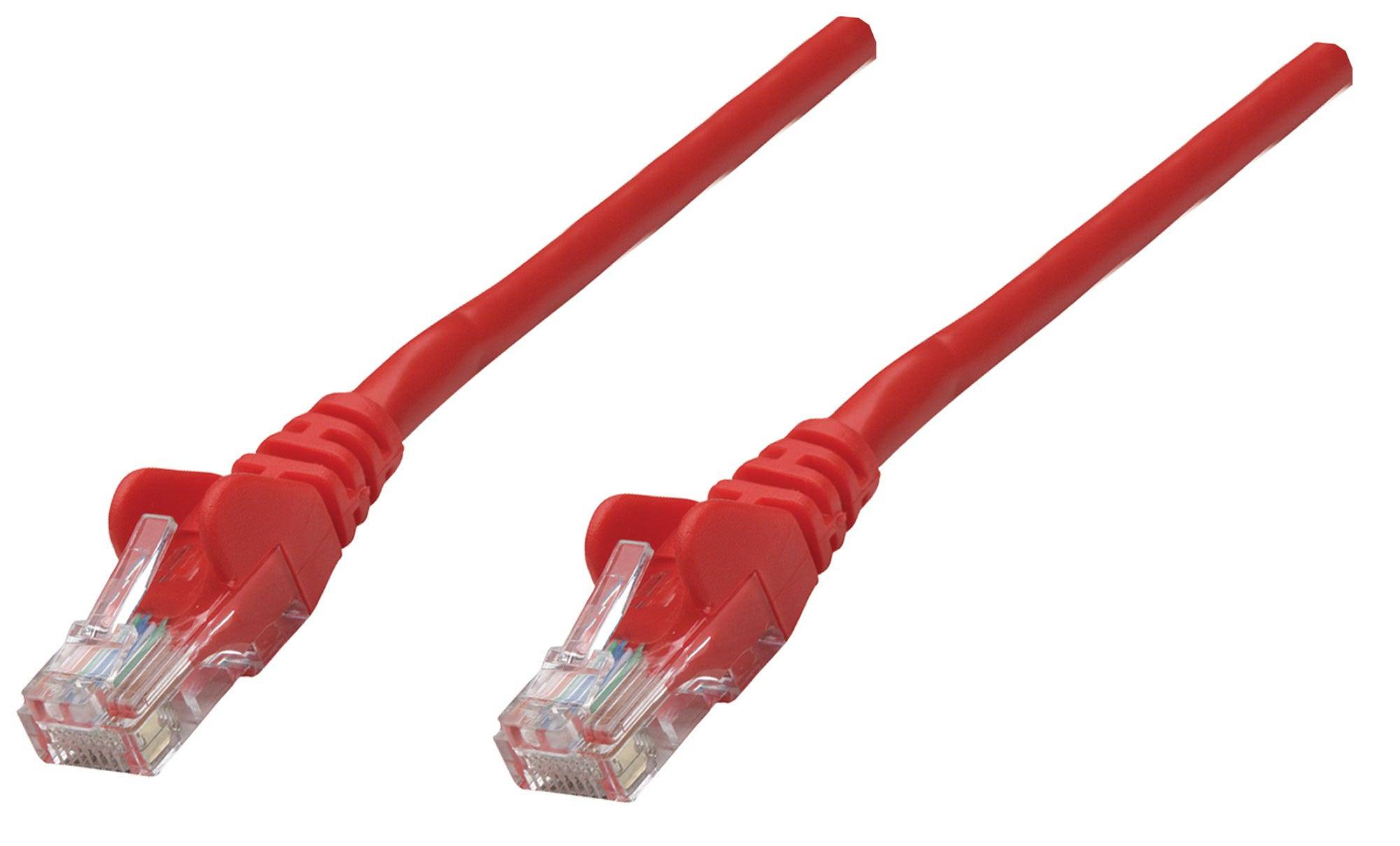 Intellinet Network Patch Cable, Cat6, 5m, Red, Copper, U/UTP, PVC, RJ45, Gold Plated Contacts, Snagless, Booted, Polybag - Patch-Kabel - RJ-45 (M)