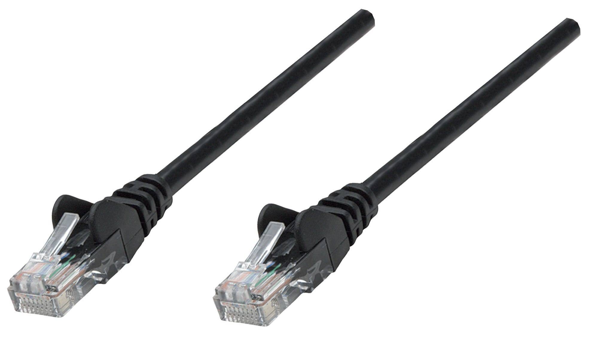 Intellinet Network Patch Cable, Cat6, 7.5m, Black, Copper, U/UTP, PVC, RJ45, Gold Plated Contacts, Snagless, Booted, Polybag - Patch-Kabel - RJ-45