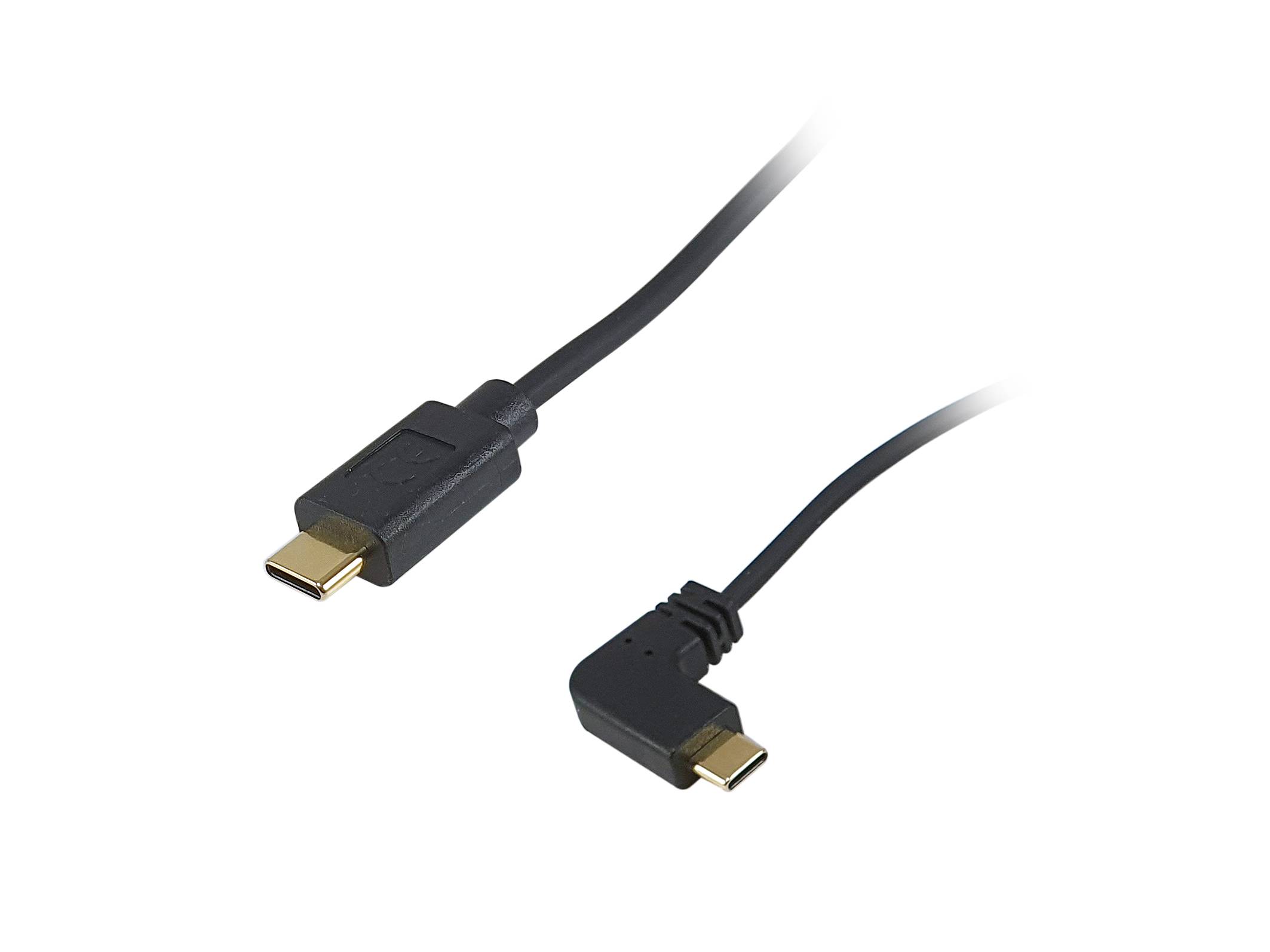 Equip USB 2.0 C auf C 90° abgewinkeltes Spiralkabel - Stecker/Stecker - 1 m - 1 m - USB C - USB C - USB 2.0 - 0,48 Gbit/s - Schwarz