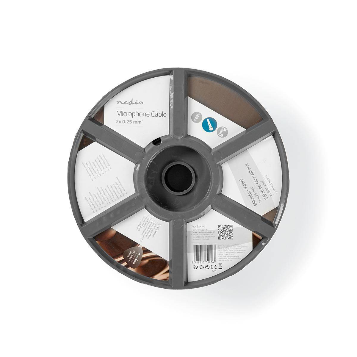 Nedis CABR1525BK1000 - Mikrofonkabel - Schwarz - 100 m - Kupfer - Polyvinylchlorid (PVC) - 5,5 mm - 100000 mm