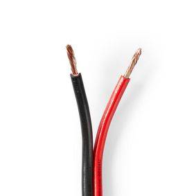 Nedis Speaker-Kabel 2x 2.50 mm CCA 25.0m Rond PVC Rood Zwart - Kabel - Lautsprecher