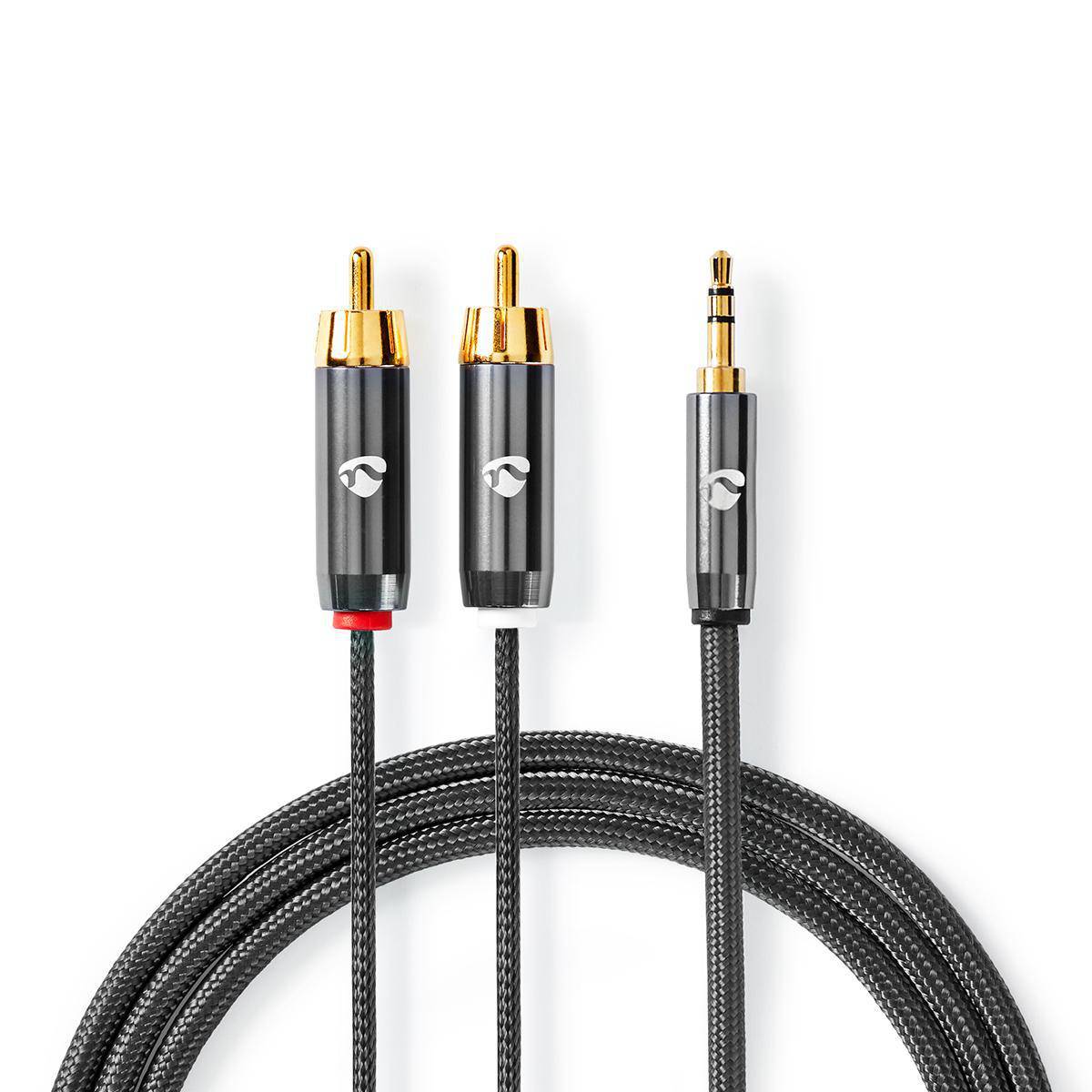 Nedis CATB22200GY10 - 3.5mm - Männlich - 2 x RCA - Männlich - 1 m - Grau