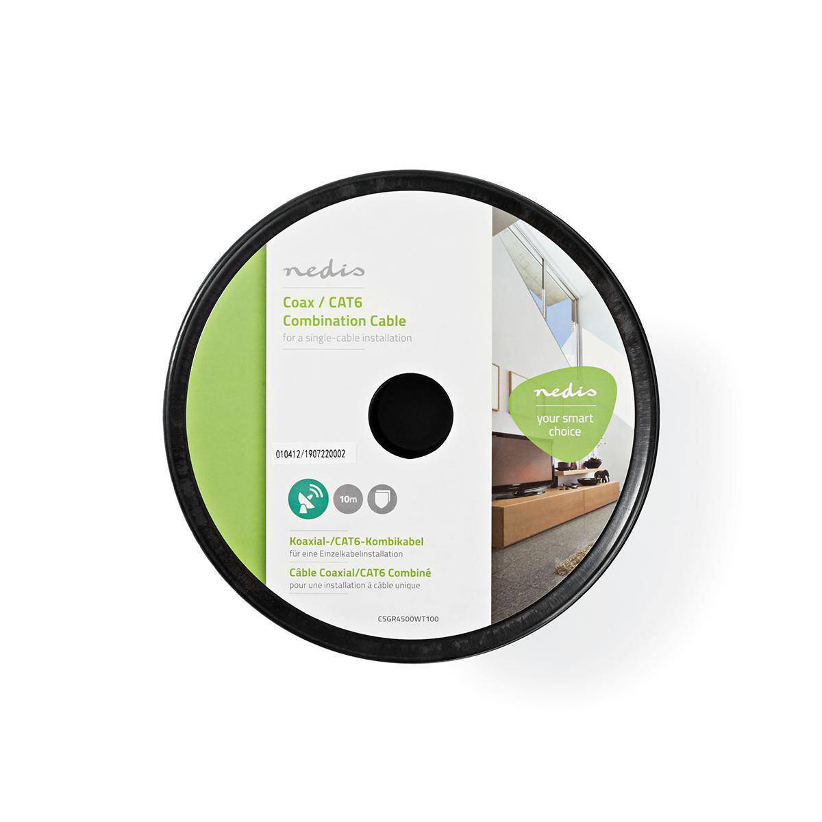 Nedis IEC Coax CAT6 Combikabel RG59 75 Ohm Dubbel Afgeschermd Eca 10.0 m - Kabel - Netzwerk