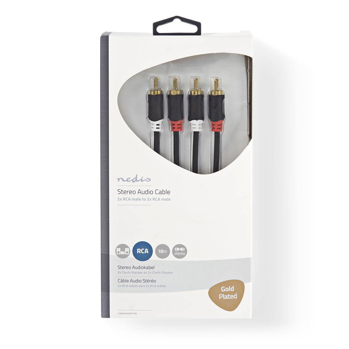 Nedis CABW24200AT100 - 2 x RCA - Männlich - 2 x RCA - Männlich - 10 m - Anthrazit