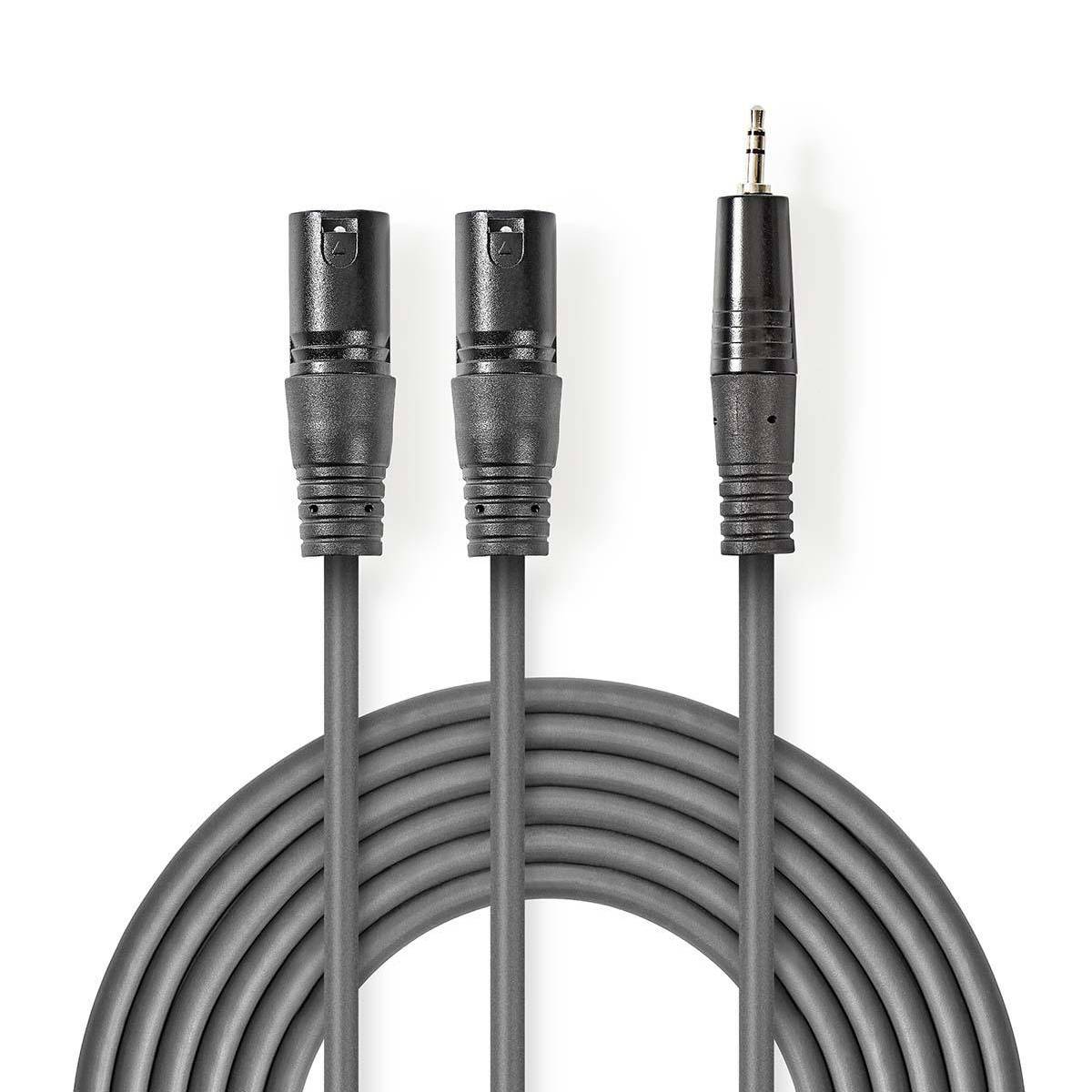 Nedis COTH15310GY30 - 2 x XLR (3-pin) - Männlich - Männlich - Kupfer - 3 m - Grau