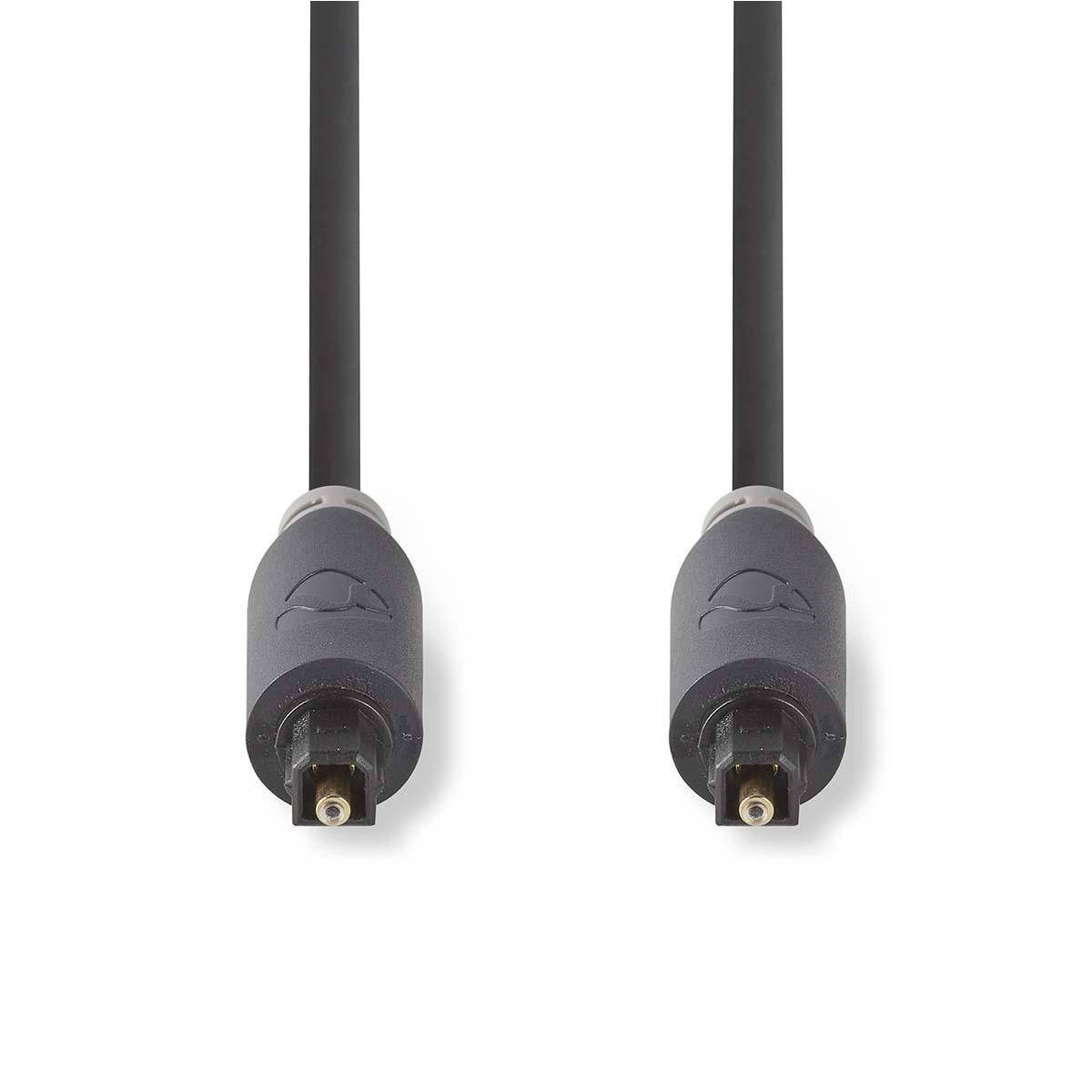 Nedis Optische Audiokabel TosLink Male 3.00 m Rond PVC Antraciet - Kabel - Audio/Multimedia