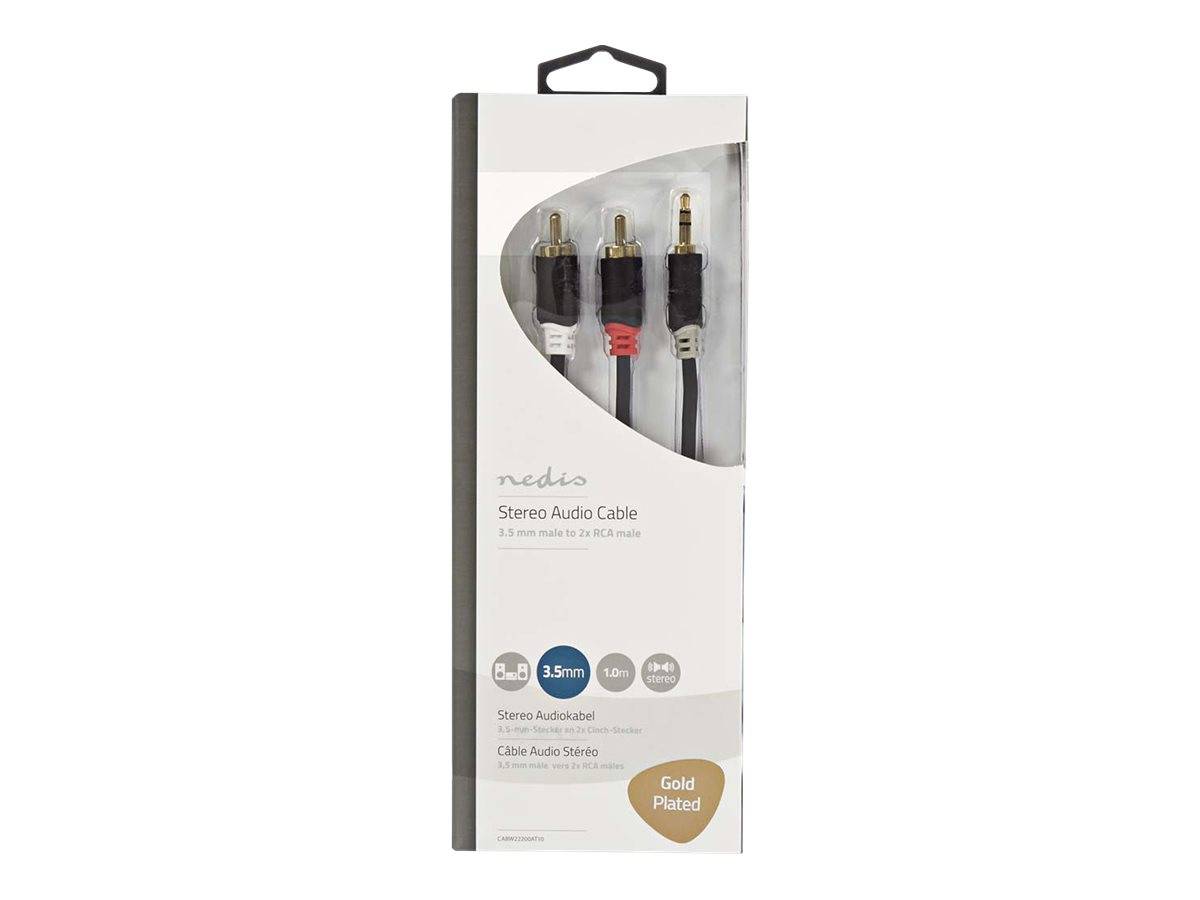 Nedis Stereo-Audiokabel | 3.5 mm Stecker | 2x RCA Stecker Vergoldet | 1.00 m |