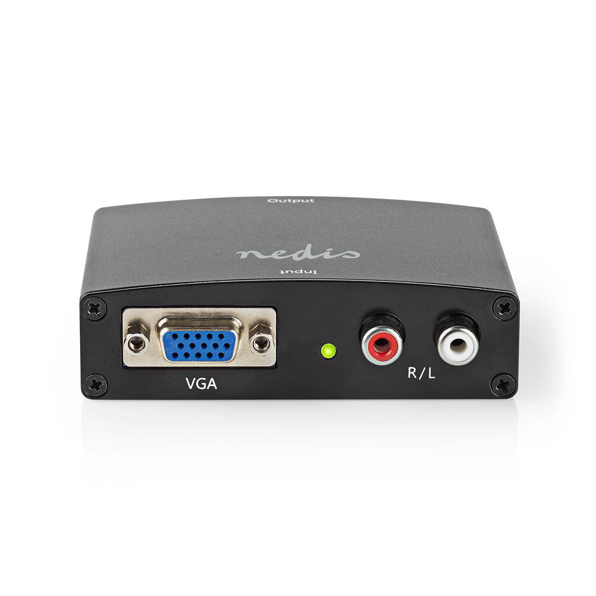 Nedis VCON3454AT - Passiver Videokonverter - Schwarz - 480i - 480p - 576i - 576p - 720p - 1080i - 1080p - 1,65 Gbit/s - 165 MHz - VGA (D-Sub) + 3.5