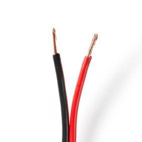 Nedis Speaker-Kabel 2x 2.50 mm Koper 100.0 m Rond PVC Rood Zwart - Kabel - Lautsprecher