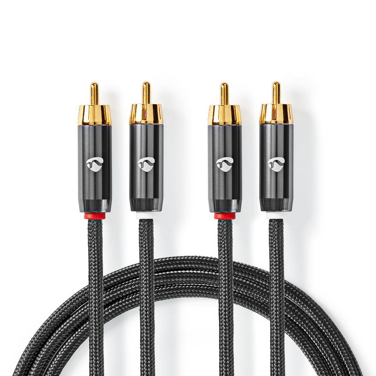 Nedis CATB24200GY50 - 2 x RCA - Männlich - 2 x RCA - Männlich - 5 m - Grau