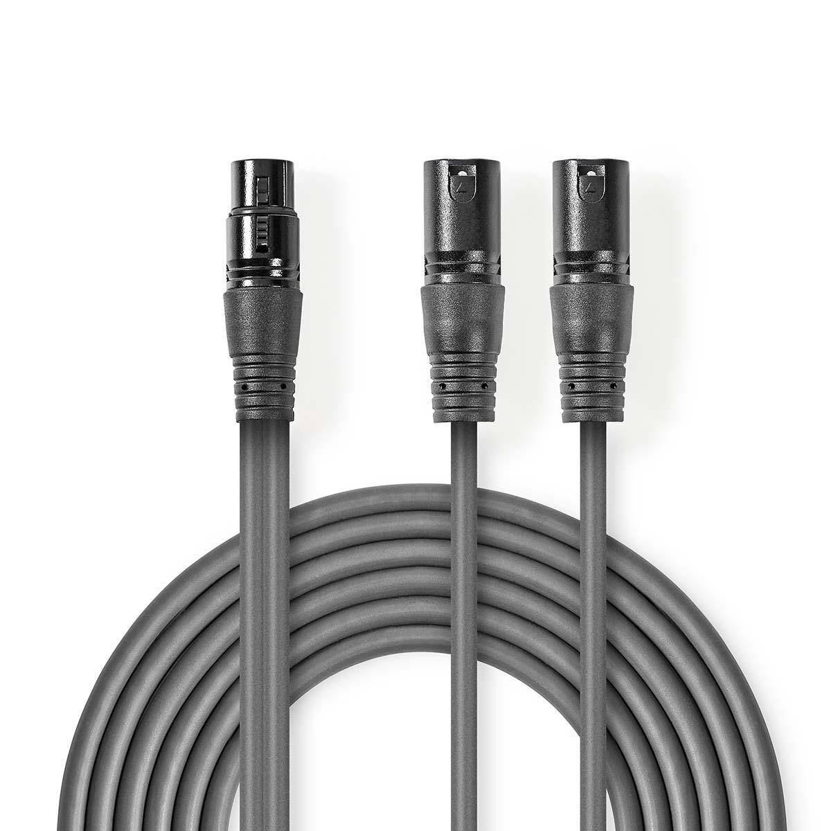 Nedis Gebalanceerde Audiokabel 2x XLR 3-Pins Male Female Vernikkeld 1 - Kabel - Audio/Multimedia