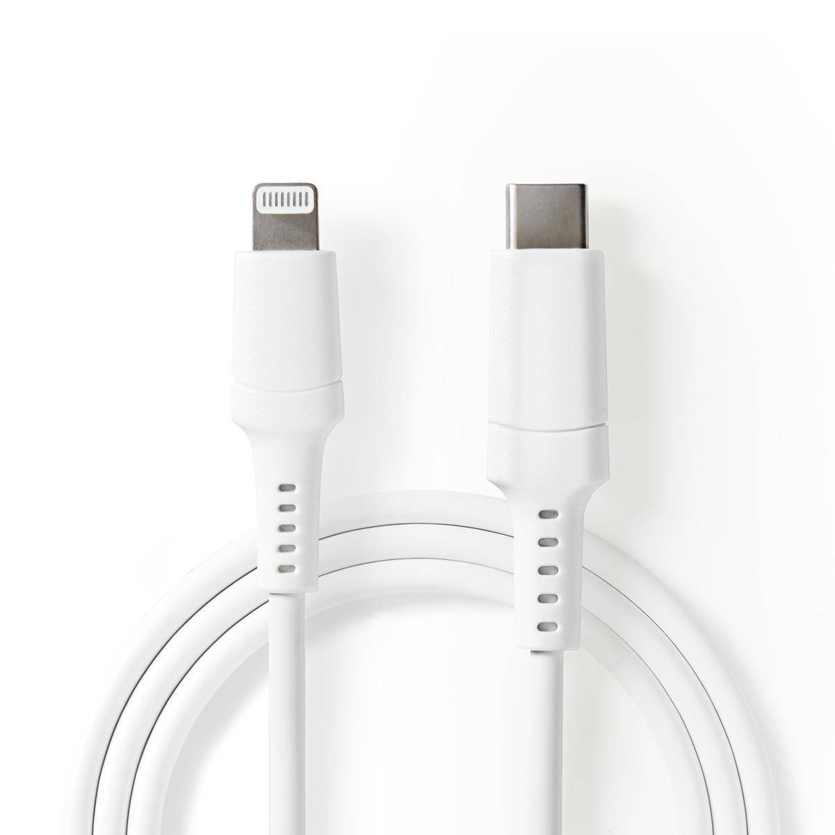 Nedis CCGW39650WT20 - 2 m - Lightning - USB C - Männlich - Männlich - Weiß