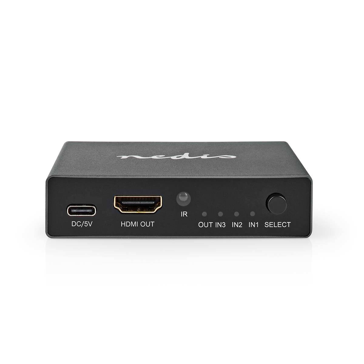 Nedis VSWI3493AT - HDMI - Aluminium - Anthrazit - 120 Hz - 1080p - 45 Gbit/s