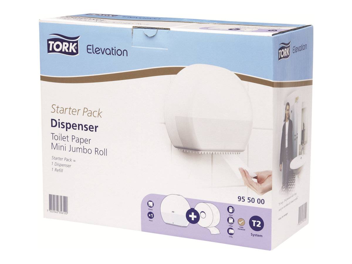 TORK Elevation Starter Pack Mini Jumbo T2 - Toilettenpapierspender mit Toilettenpapier