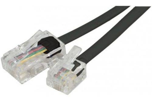 Modular-Anschlusskabel, RJ11 St. (6P4C) / RJ45 St. (8P4C), schwarz, 10,0 m