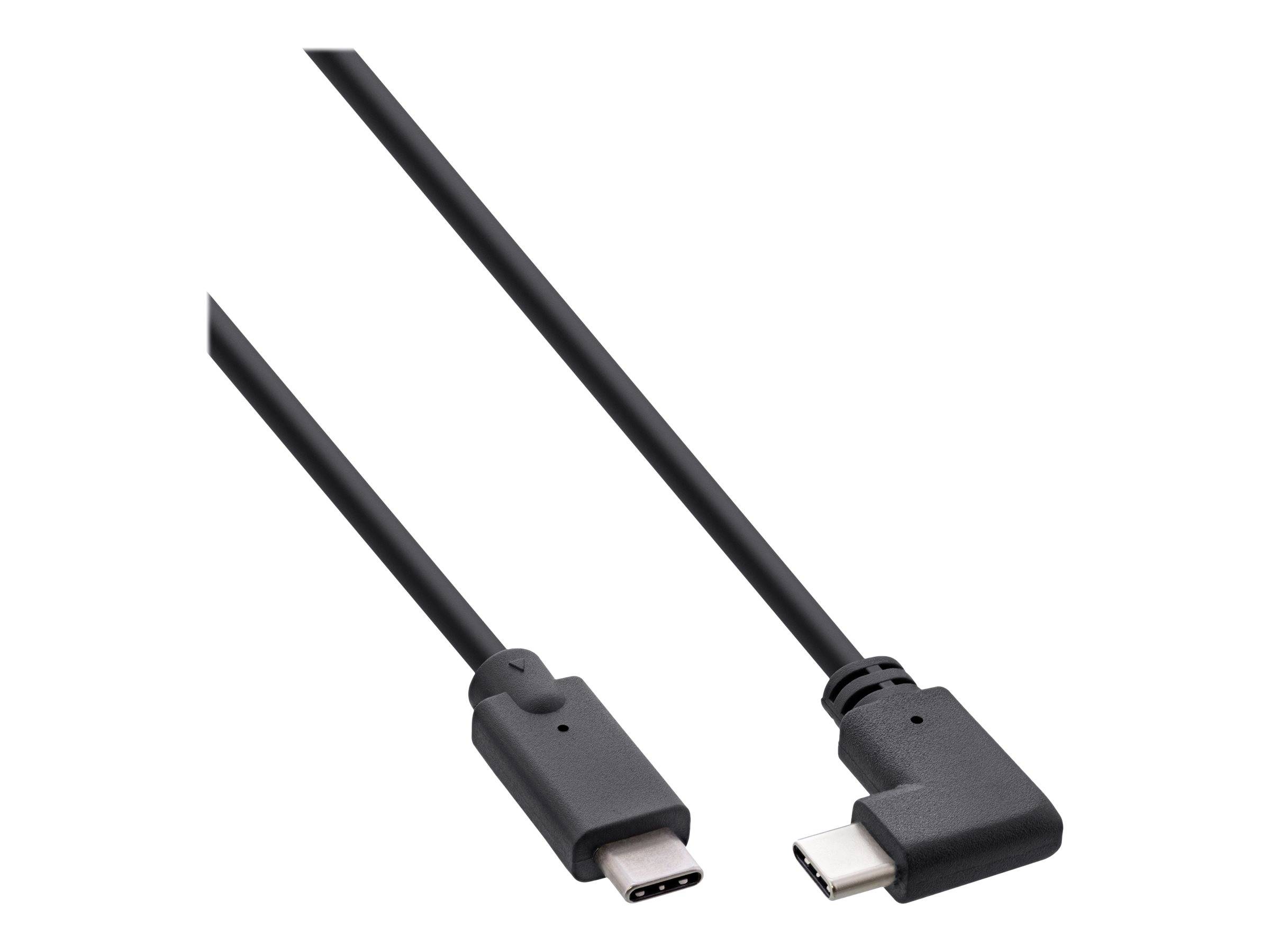INLINE - USB 3.2 Gen.2 Kabel - USB-C Stecker/Stecker gewinkelt - schwarz - 0,5m