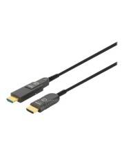 Zwei schwarze HDMI-Kabel mit vergoldeten Steckern, gezeigt auf weißem Hintergrund.