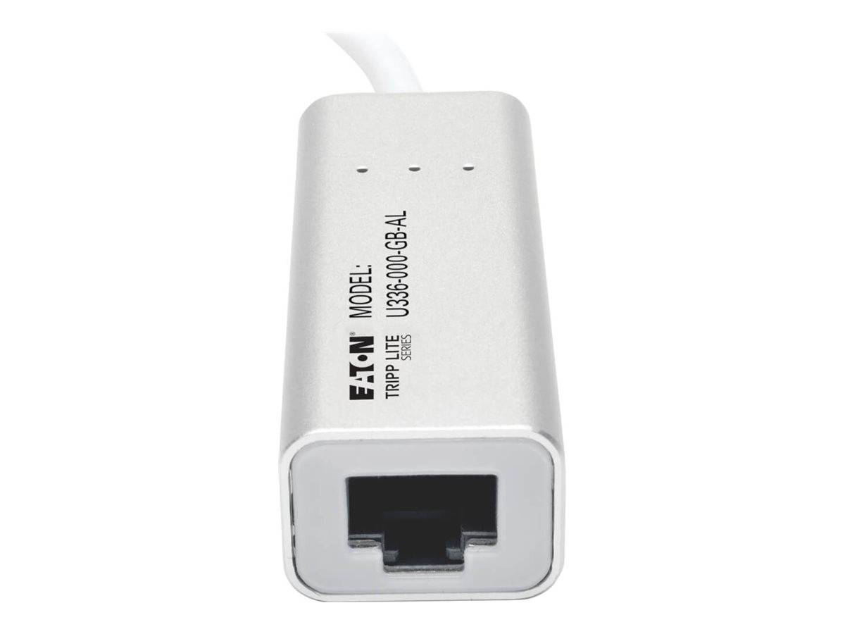 Eaton Tripp Lite Series USB 3.0 SuperSpeed to Gigabit Ethernet NIC Network Adapter RJ45 10/100/1000 Aluminum White