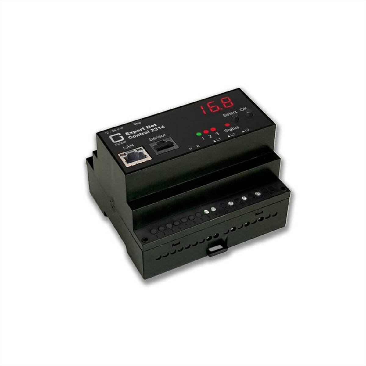 GUDE 2314-1 IP-Relais Steuerung mit 3 Ausgängen und Energiemessung DIN Rail