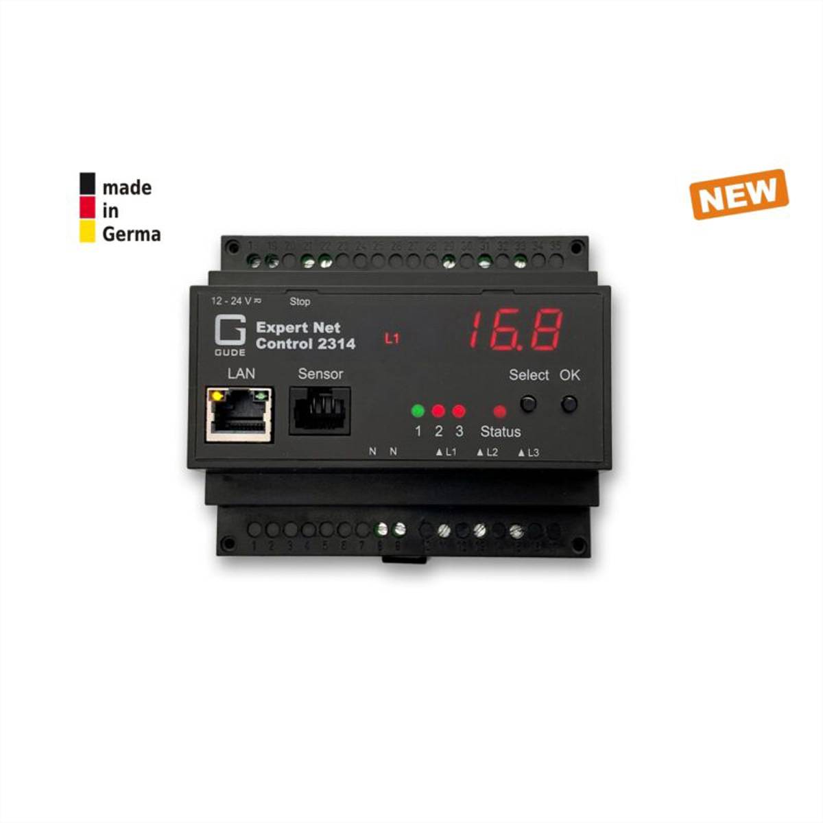 GUDE 2314-1 IP-Relais Steuerung mit 3 Ausgängen und Energiemessung DIN Rail