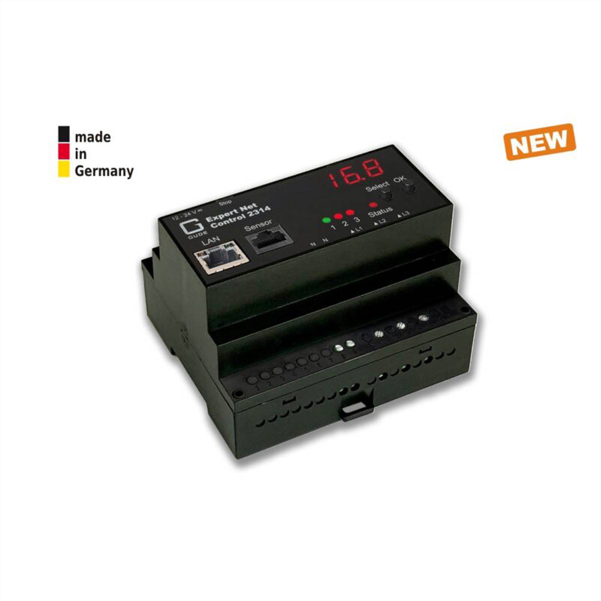 GUDE 2314-1 IP-Relais Steuerung mit 3 Ausgängen und Energiemessung DIN Rail