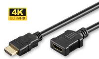 MicroConnect - Ultra High Speed - HDMI-Verlängerungskabel - HDMI männlich zu HDMI weiblich - 1 m - Schwarz - unterstützt
